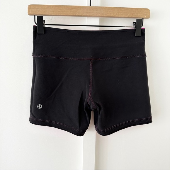 LULULEMON reverse groove bike short pink & black - Picture 6 of 8